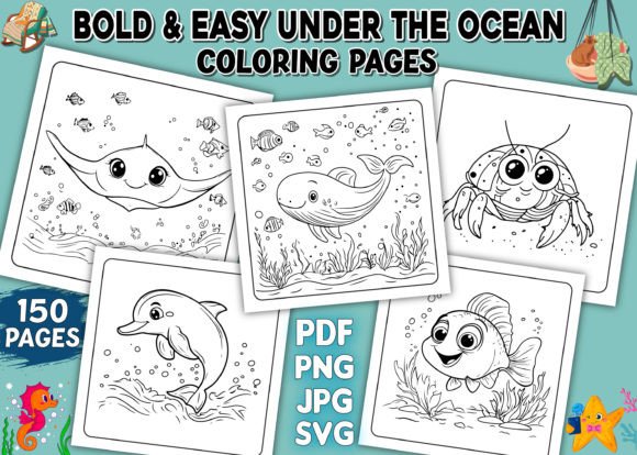 Bold & Easy Under the Ocean Coloring Pages
