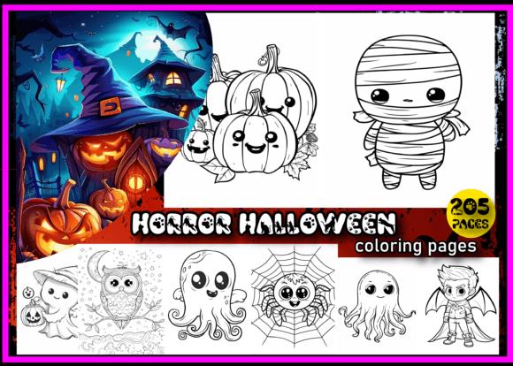 Horror Halloween Coloring Book Cover