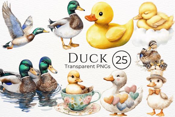Watercolor Duck Clipart Collection
