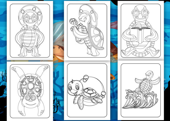 Cartoon turtle coloring pages