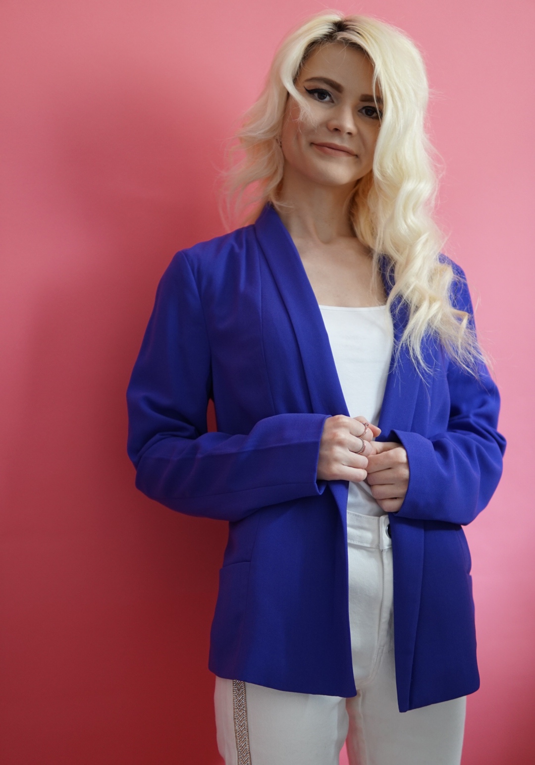 Sacou mov cu buzunare