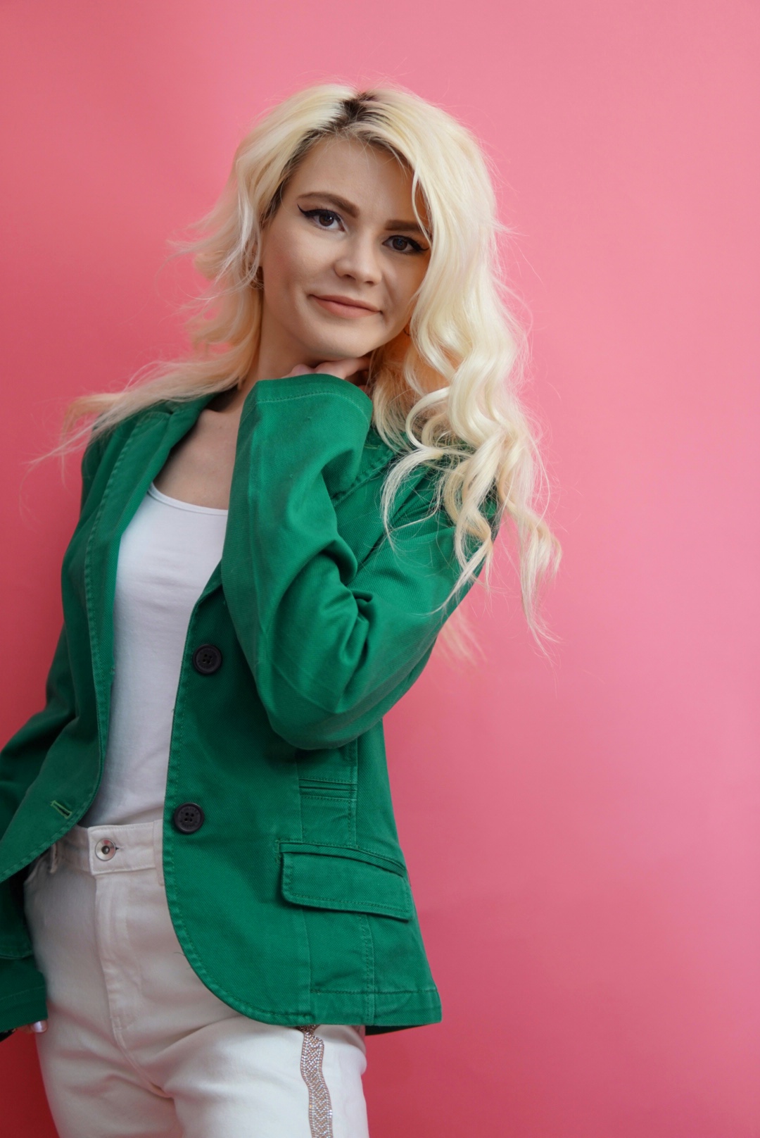 Sacou verde cu nasturi