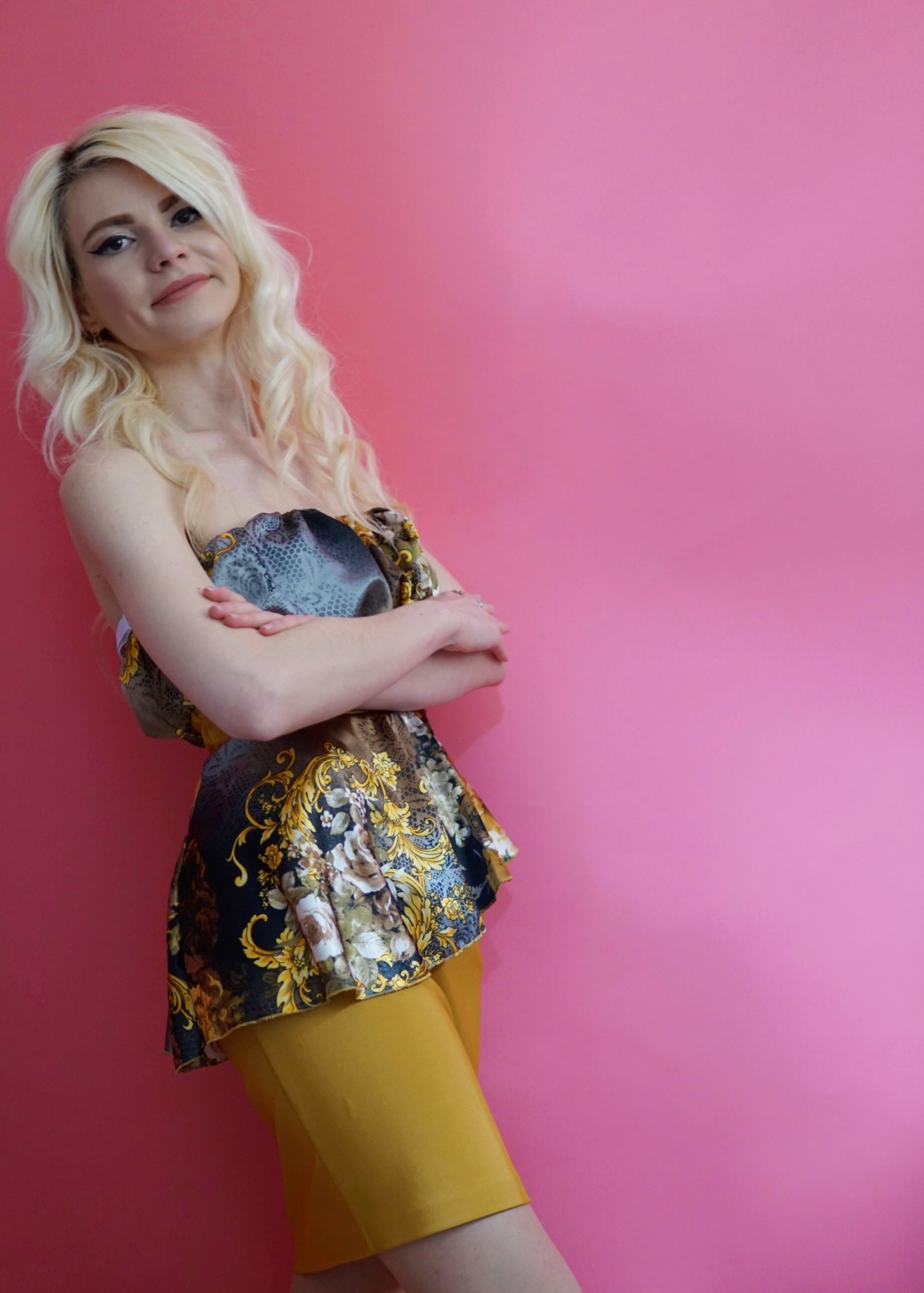 Rochie galbenă cu printuri