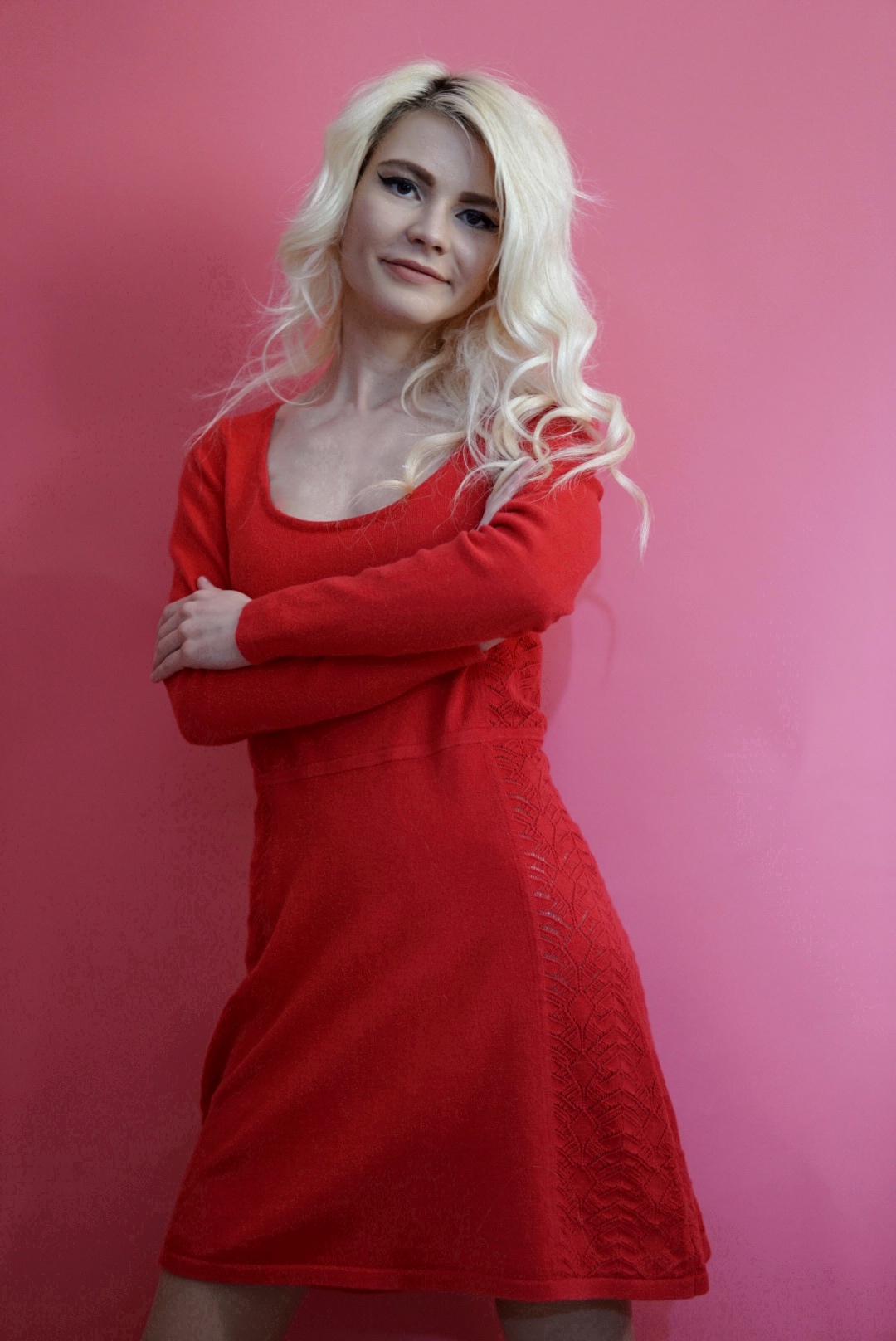 Rochie roșie cu model