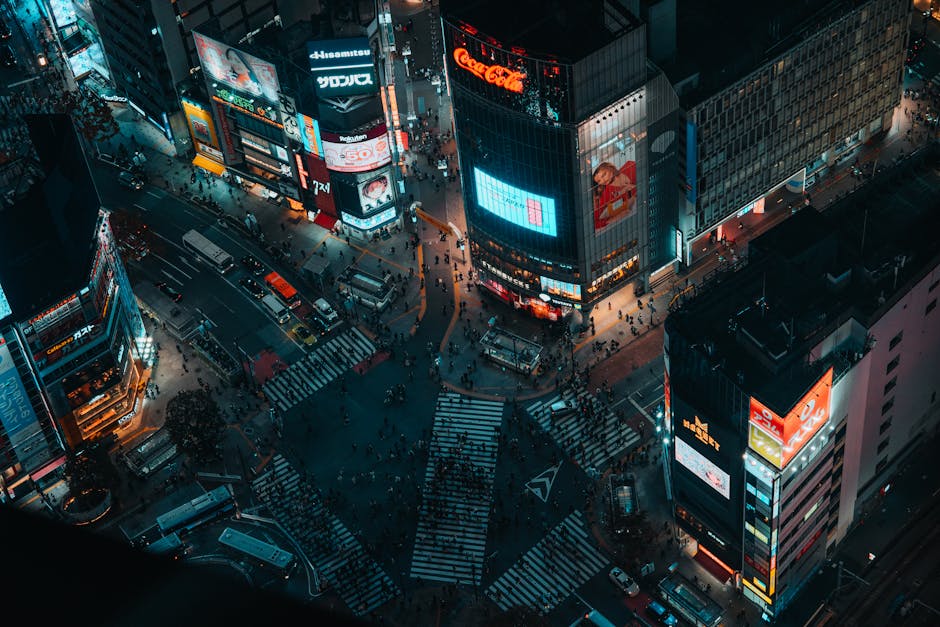 Watch the city move at Shibuya Crossing