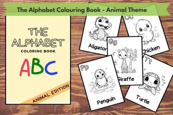 Alphabet Animal Coloring Book Cover and Pages