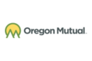 A white O followed by a cursive M - Logo symbol for Oregon Mutual.