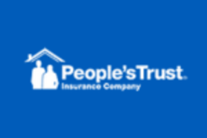 Home and 2 people silhouette,People's Trust Insurance company logo