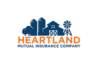 A silhouette of a farm.  Heartland Mutual Insurance Company - A Grinnell Mutual Member.  Heartland Mutual Insurance Logo.