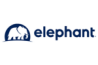 Blue elephant silhouette, elephant auto insurance logo