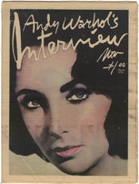 Elizabeth Taylor's eyes feature on the front of 'Interview' magazine.