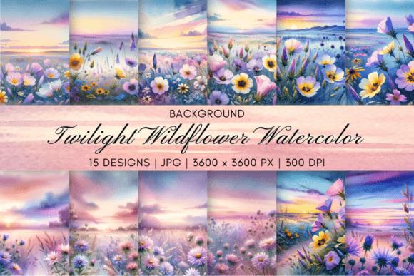 Twilight Wildflower Watercolor Backgrounds