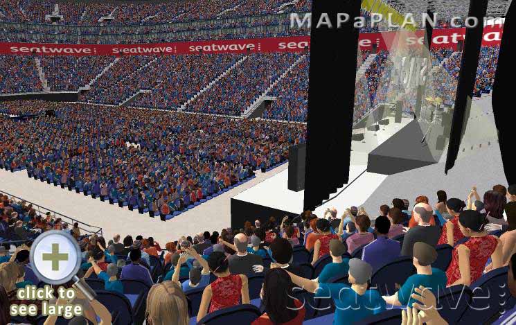 The O2 Arena London seating plan Block 114 Row X End stage view