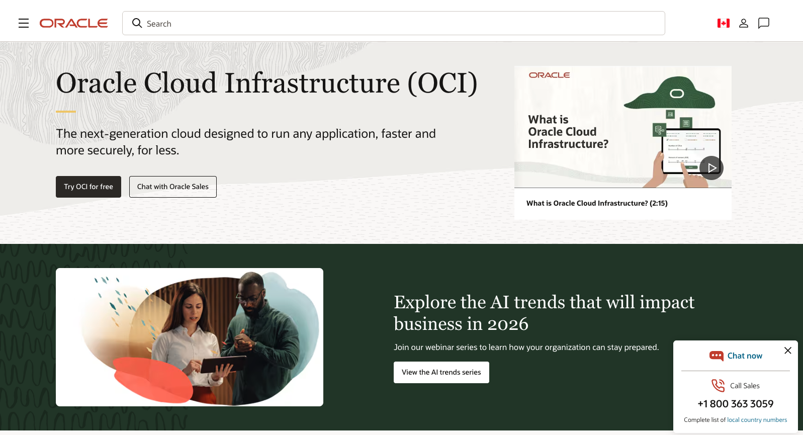 Oracle Cloud Infrastructure OCI console 2026