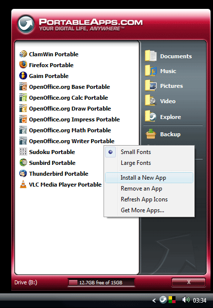 PortableApps Suite freeware screenshot
