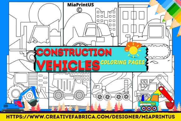 Construction Vehicles Coloring Page
