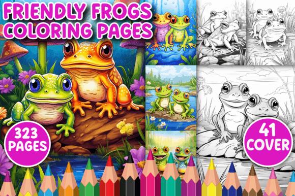 Pond Life: Coloring Pages with Frogs and Lily Pads