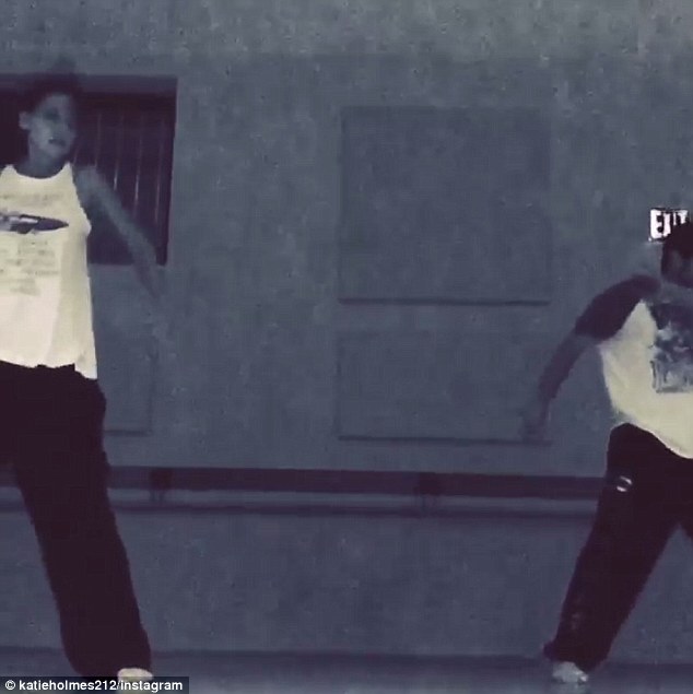 Happy: Katie seemed pretty chipper on Wednesday when she posted a short video of her doing a dance