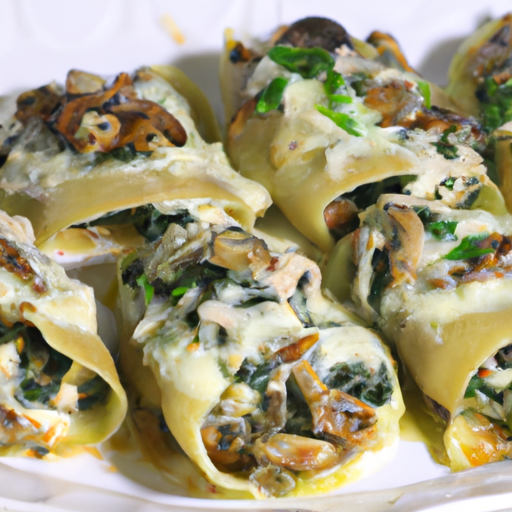 Savory Mushroom and Spinach Stuffed Shells