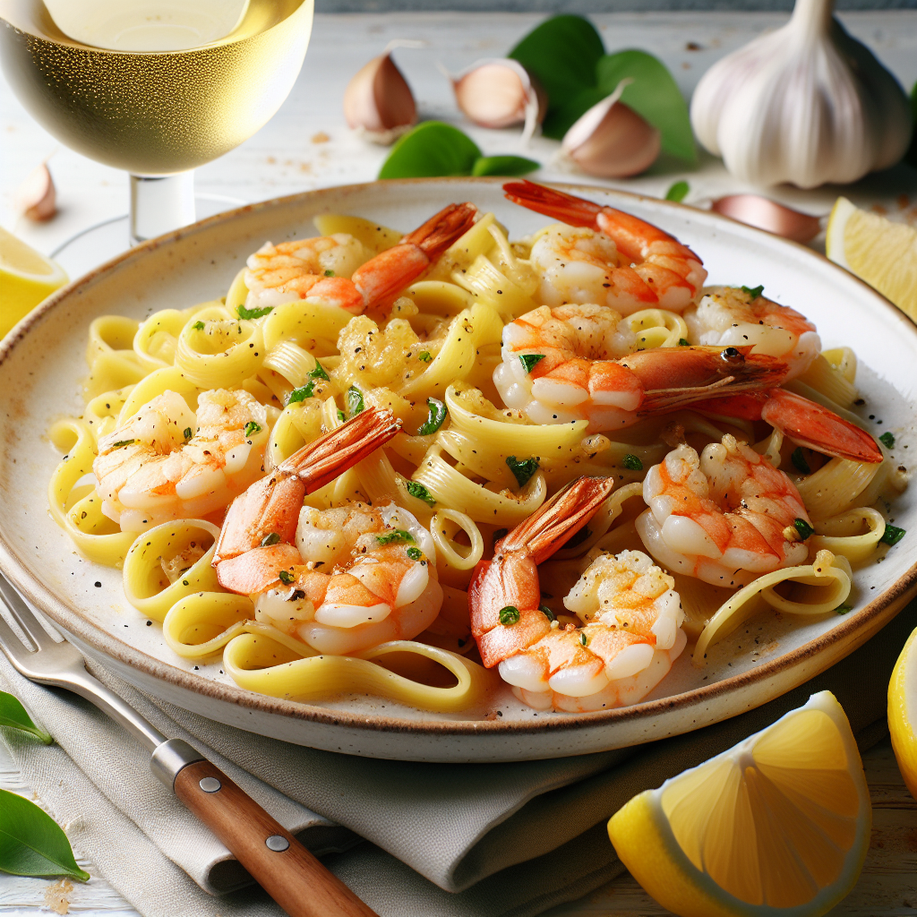 Zesty Lemon Garlic Shrimp Pasta