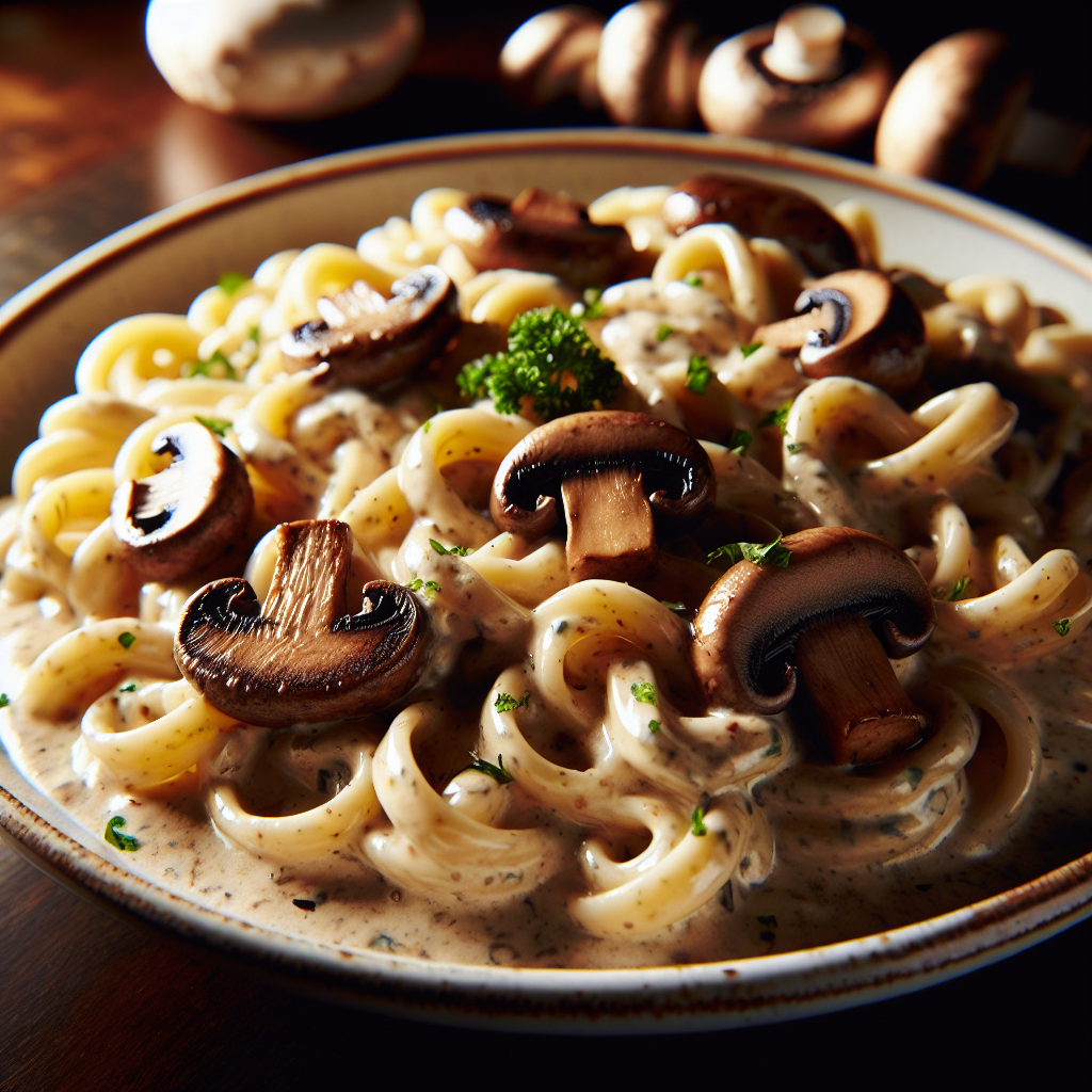 Creamy Garlic Mushroom Pasta