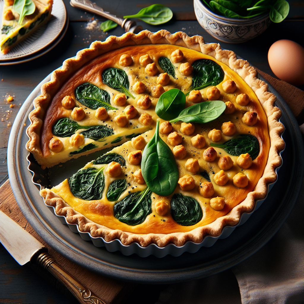 Zesty Chickpea and Spinach Quiche
