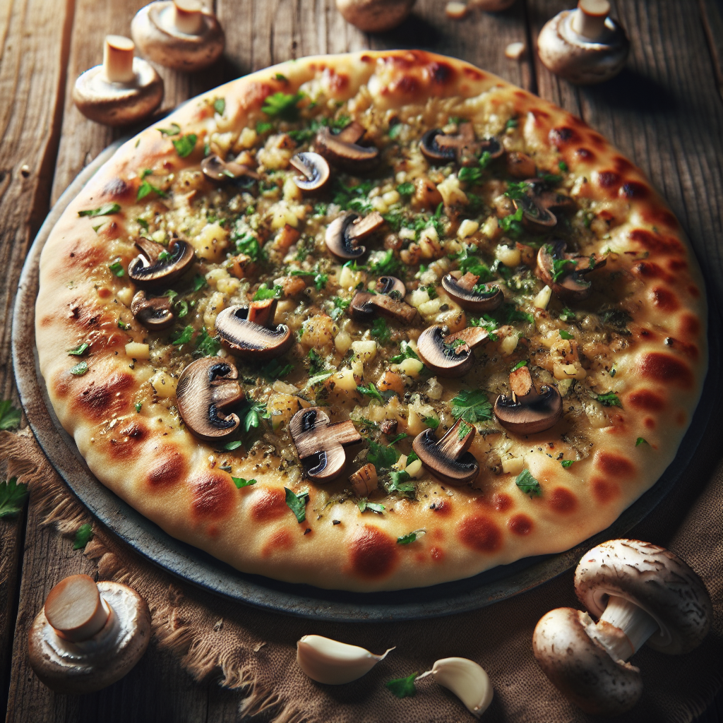 Garlic Herb Mushroom Flatbread