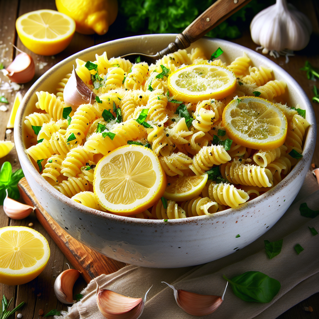 Zesty Lemon Garlic Pasta Salad
