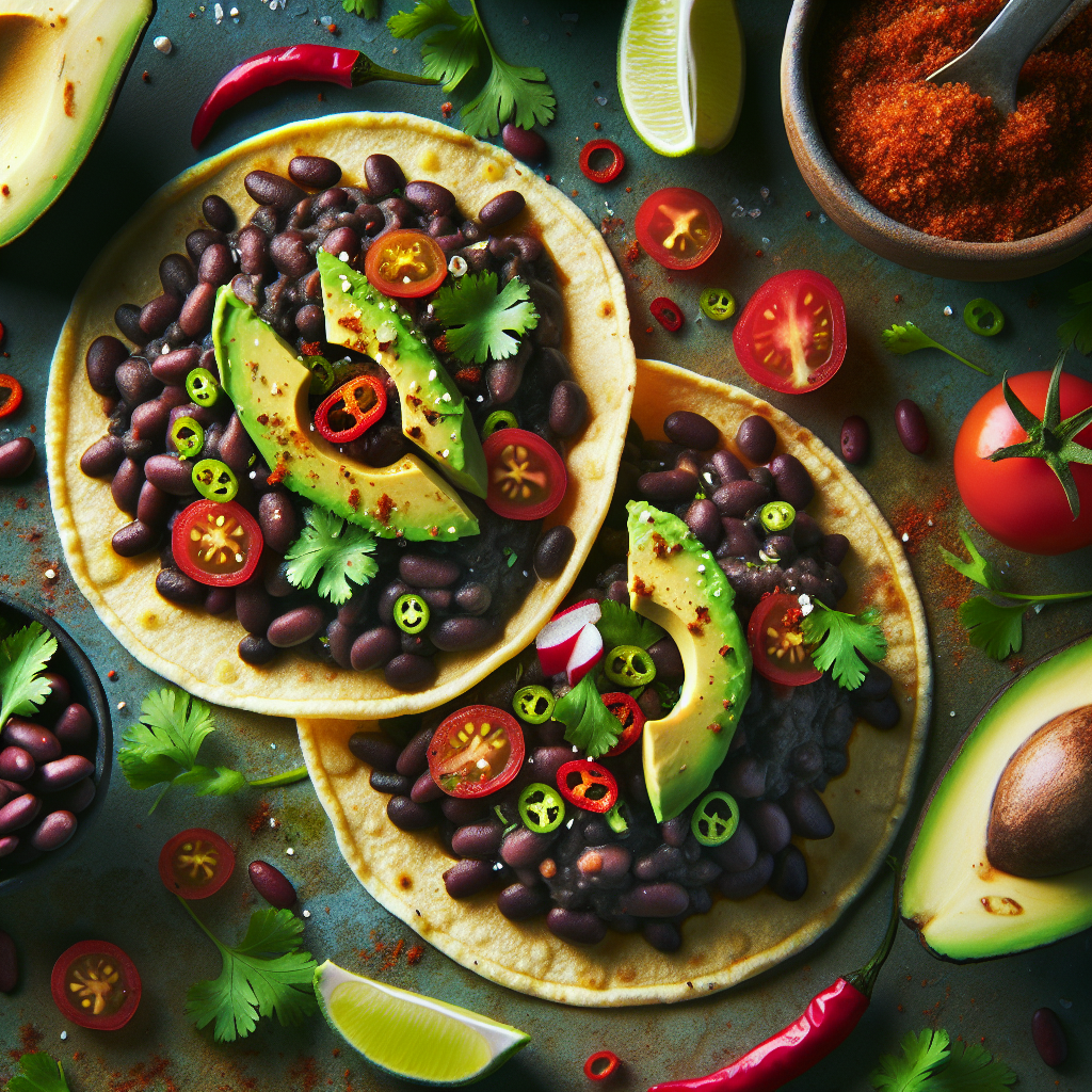 Zesty Black Bean and Avocado Tacos