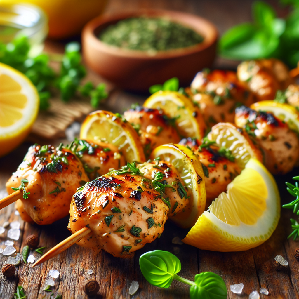 Zesty Lemon Herb Chicken Skewers