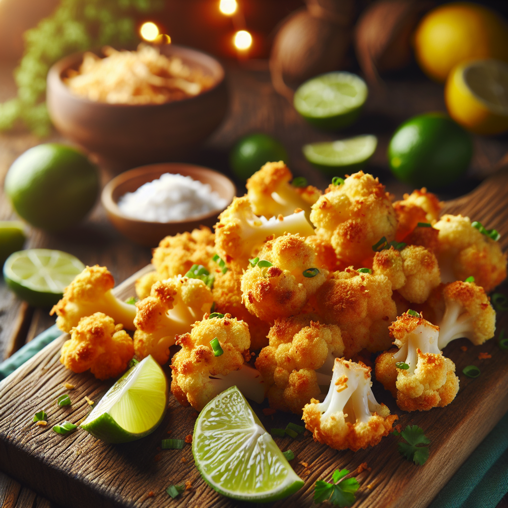 Crispy Coconut and Lime Cauliflower Bites