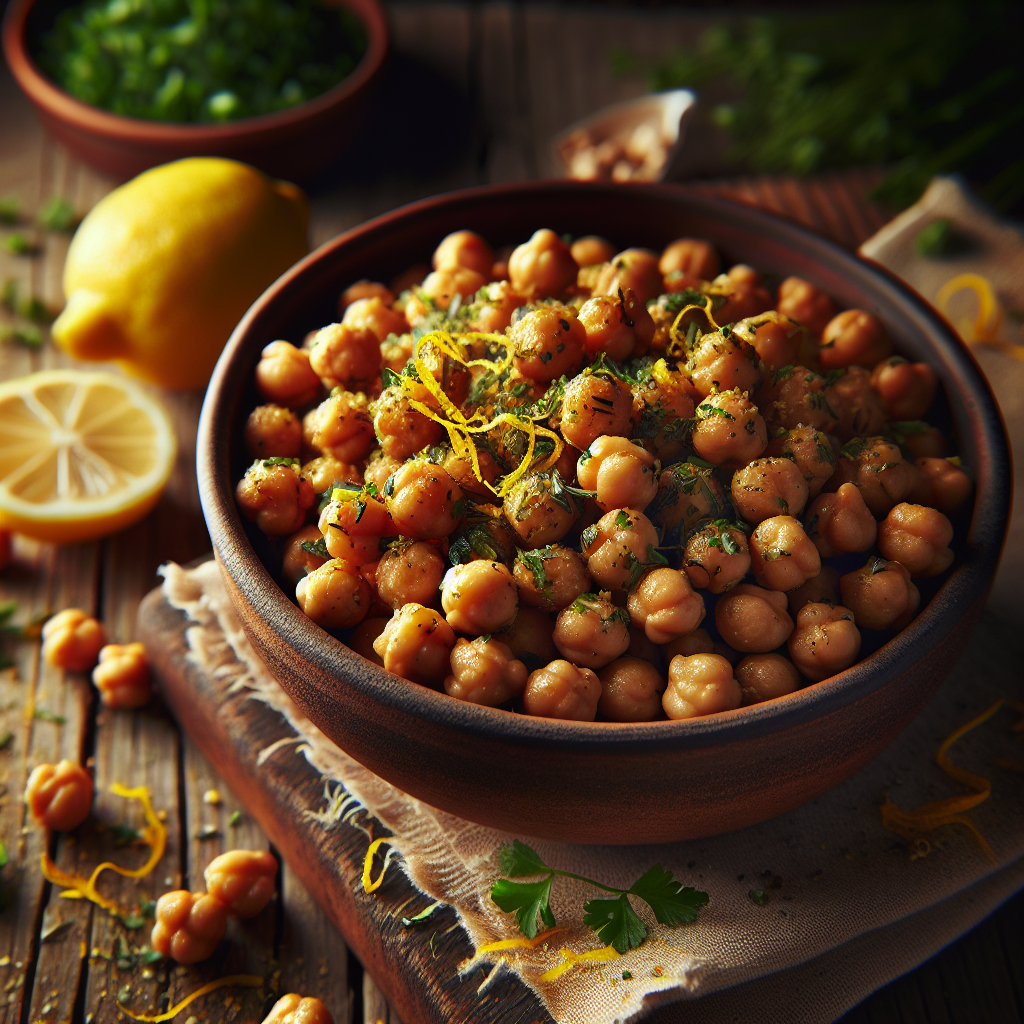 Crispy Lemon Herb Chickpeas