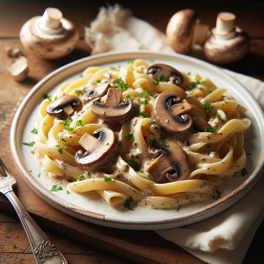 Creamy Garlic Mushroom Pasta
