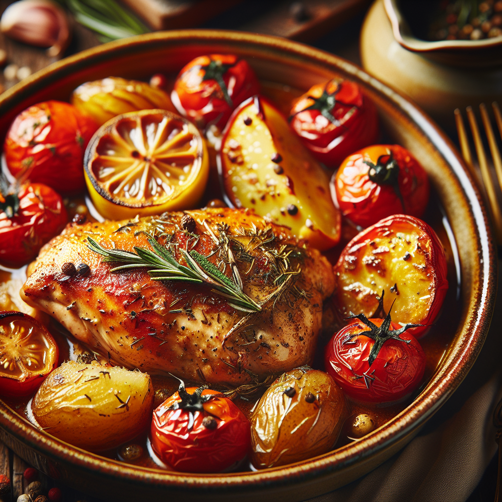 Lemon Herb Chicken and Tomato Bake