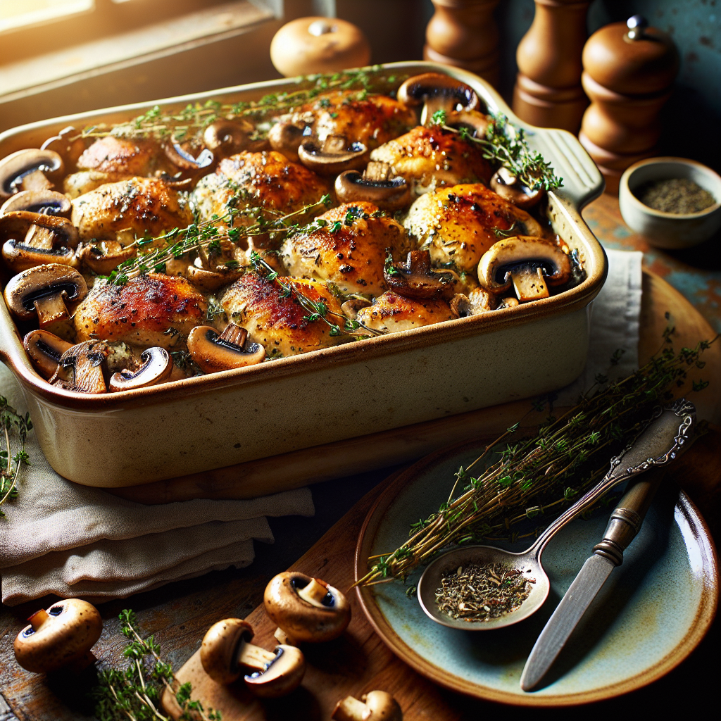Herb-Infused Chicken and Mushroom Bake