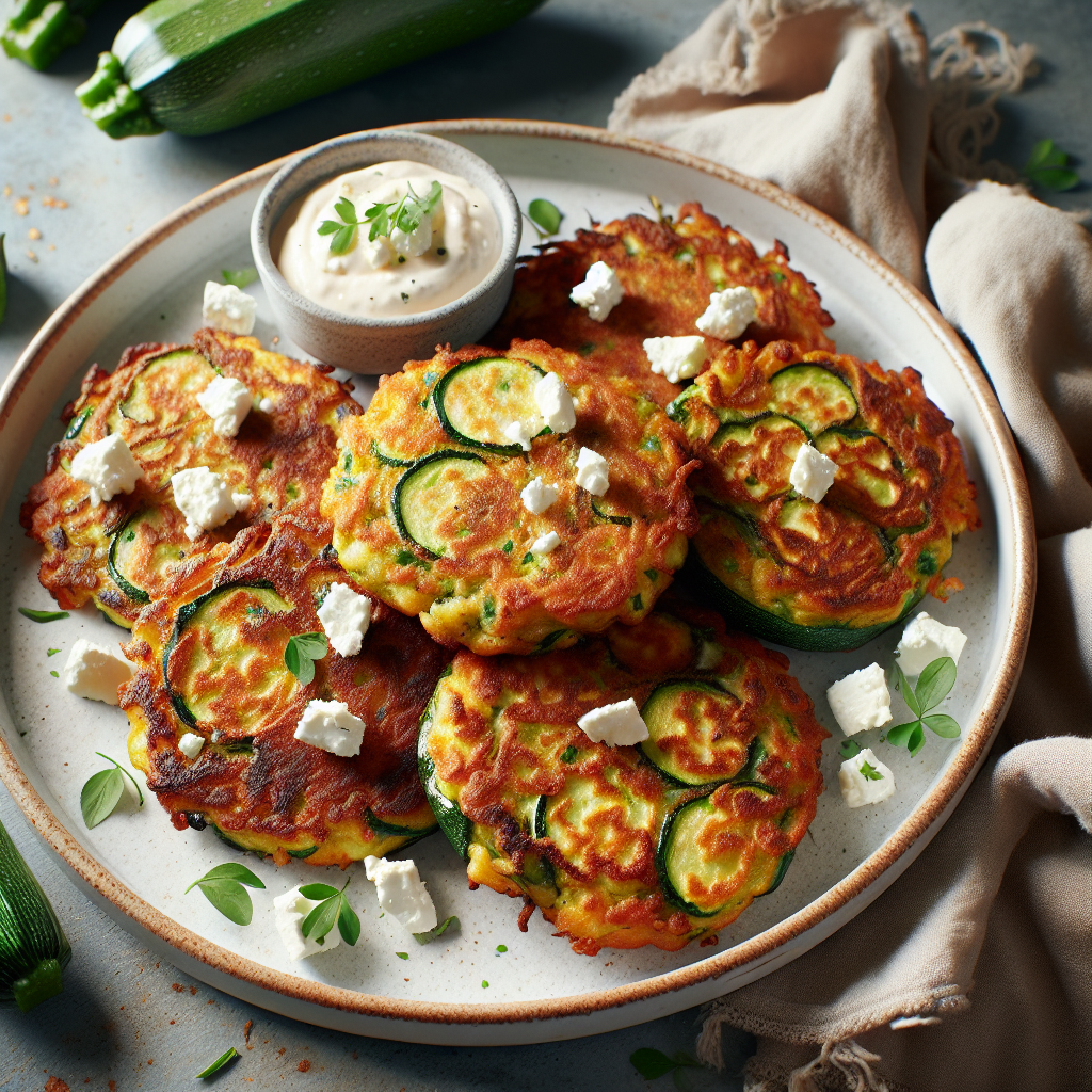 Crispy Zucchini Fritters with Feta