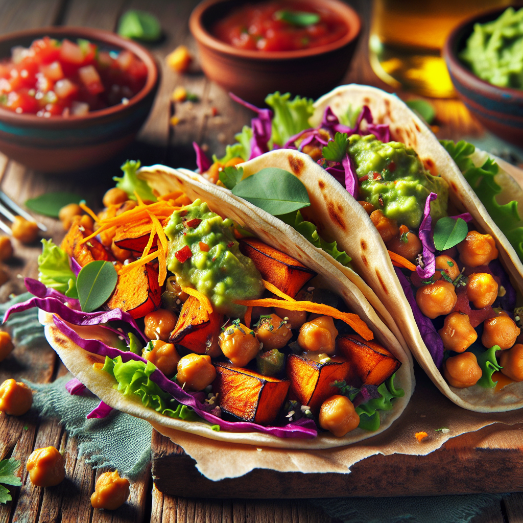 Crispy Sweet Potato & Chickpea Tacos