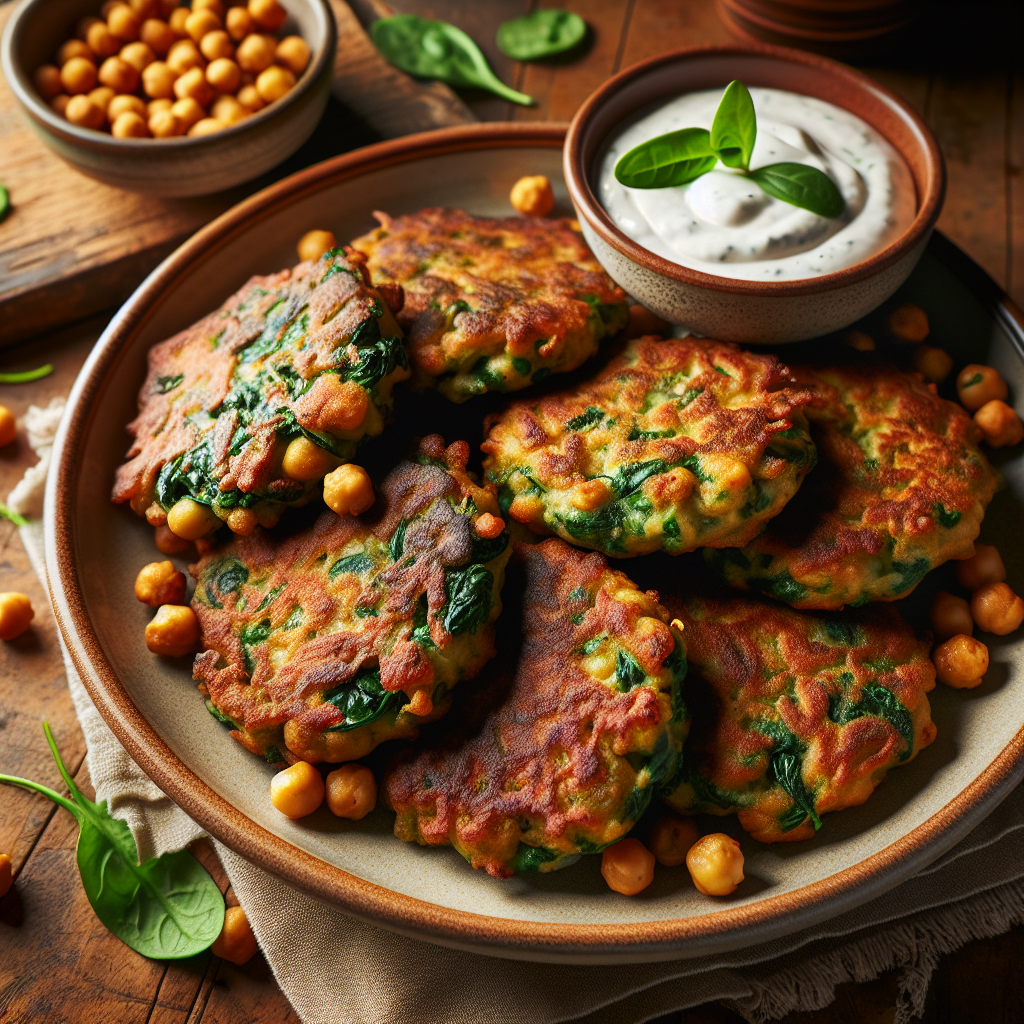 Crispy Chickpea & Spinach Fritters