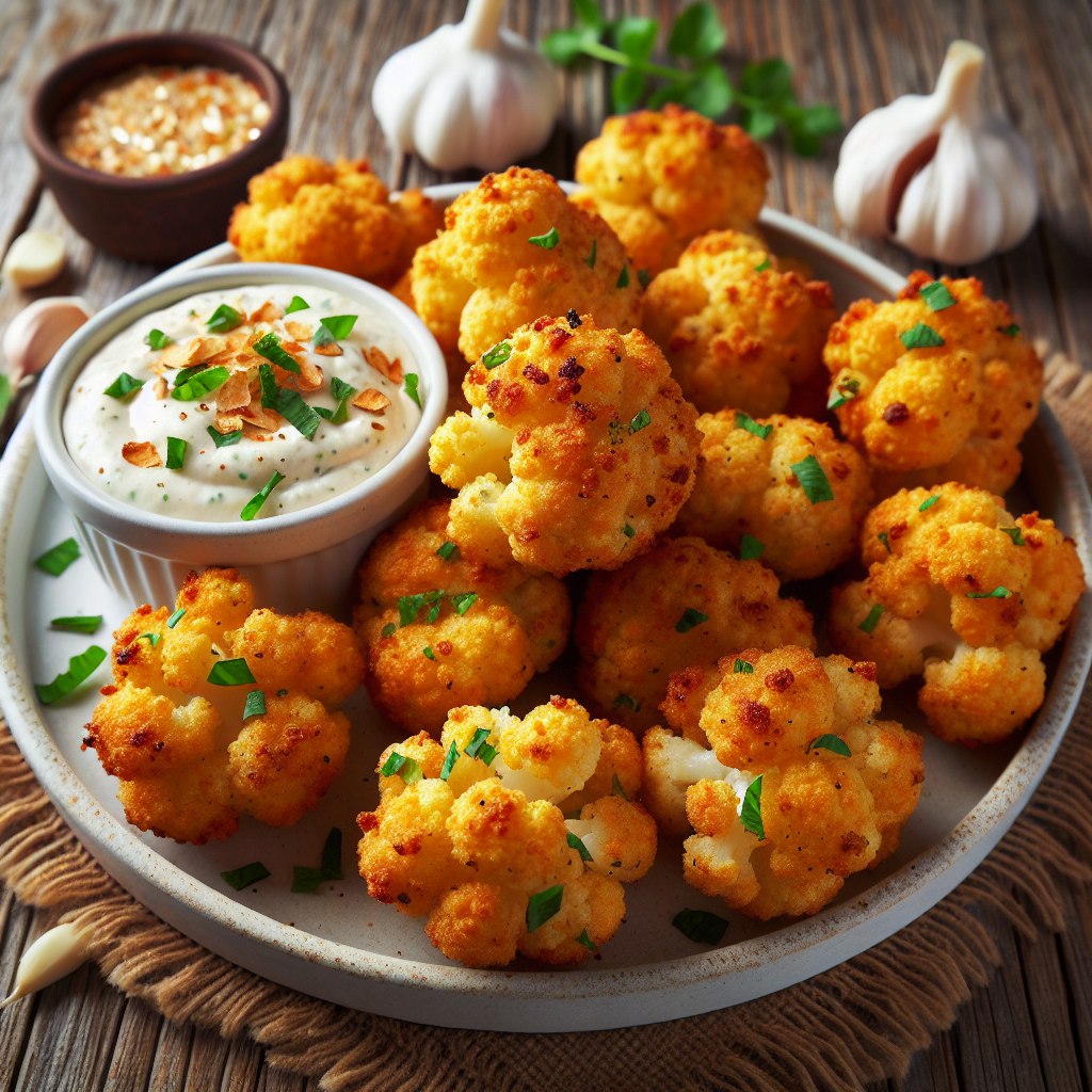 Crispy Garlic Herb Cauliflower Bites