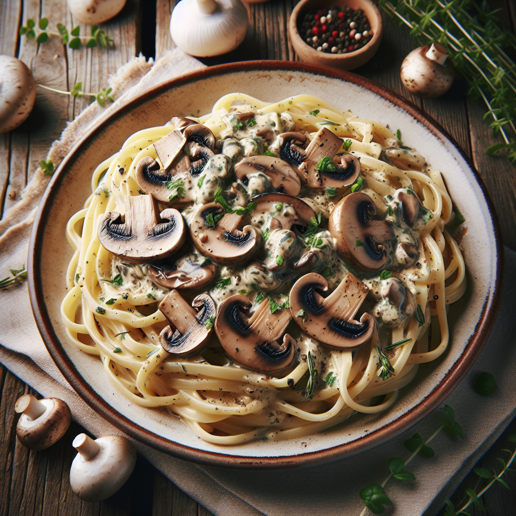 Creamy Garlic Herb Mushroom Pasta