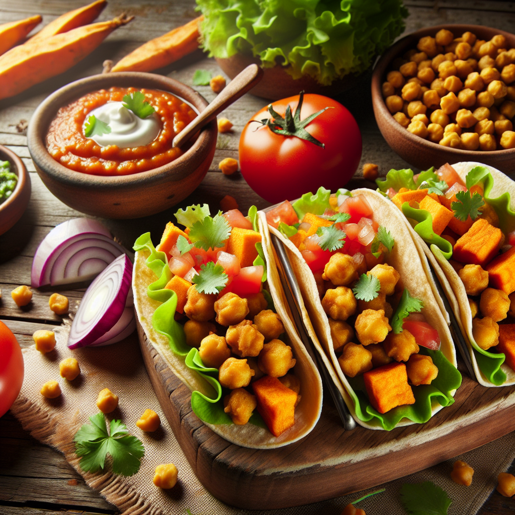 Crispy Chickpea and Sweet Potato Tacos