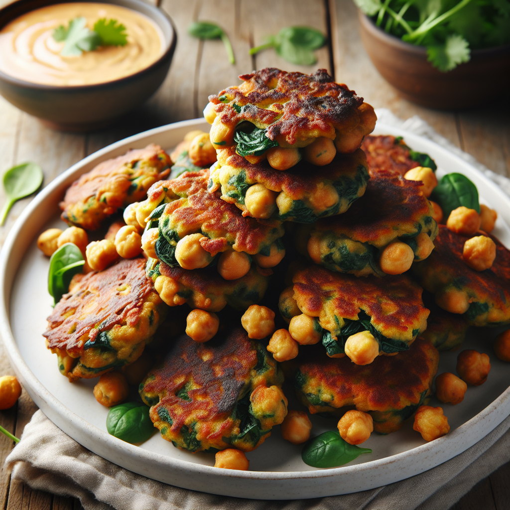Crispy Chickpea and Spinach Fritters