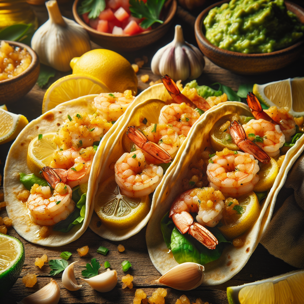 Zesty Lemon Garlic Shrimp Tacos