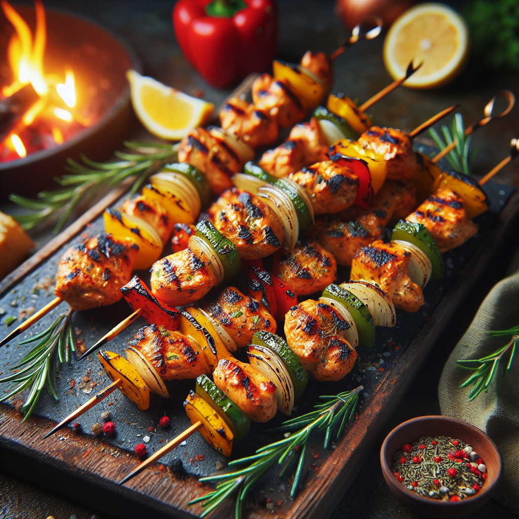 Lemon Herb Grilled Chicken Skewers