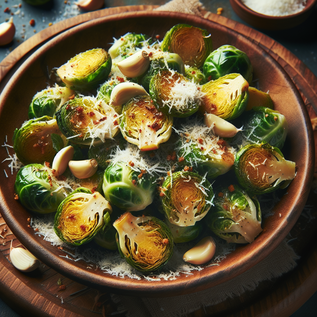 Crispy Garlic Parmesan Brussels Sprouts