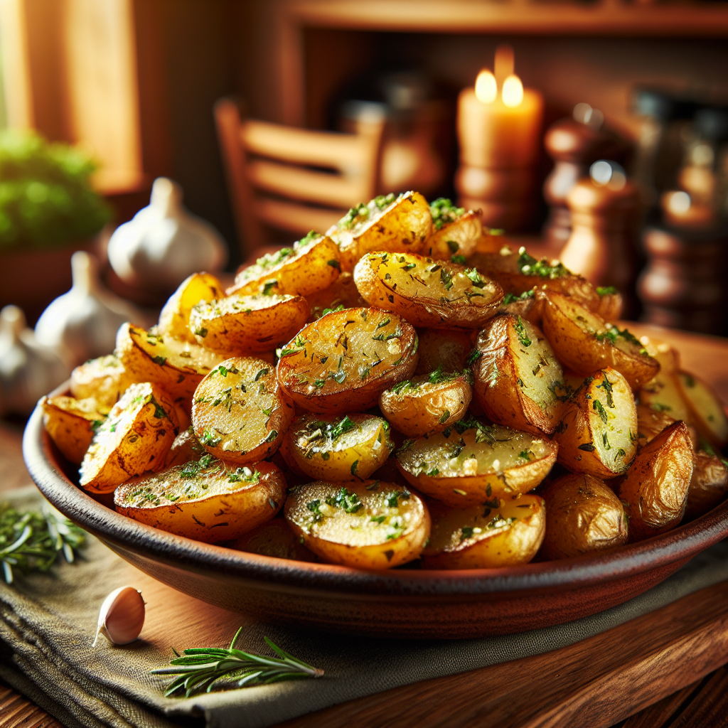 Crispy Garlic Herb Potatoes