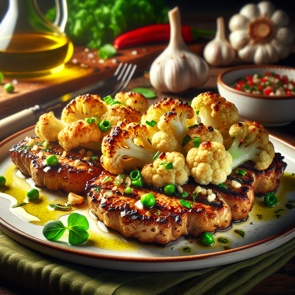Crispy Garlic Herb Cauliflower Steaks