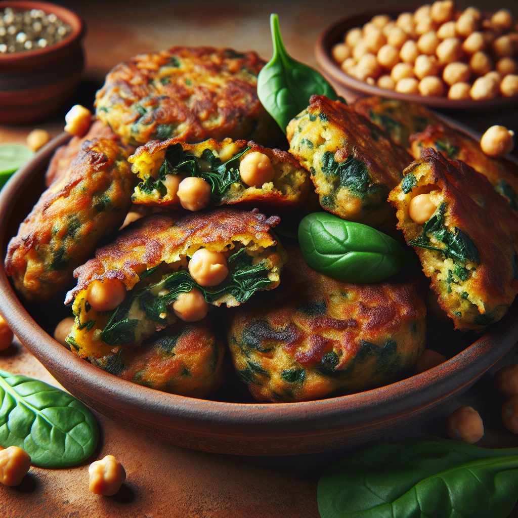 Crispy Chickpea and Spinach Fritters