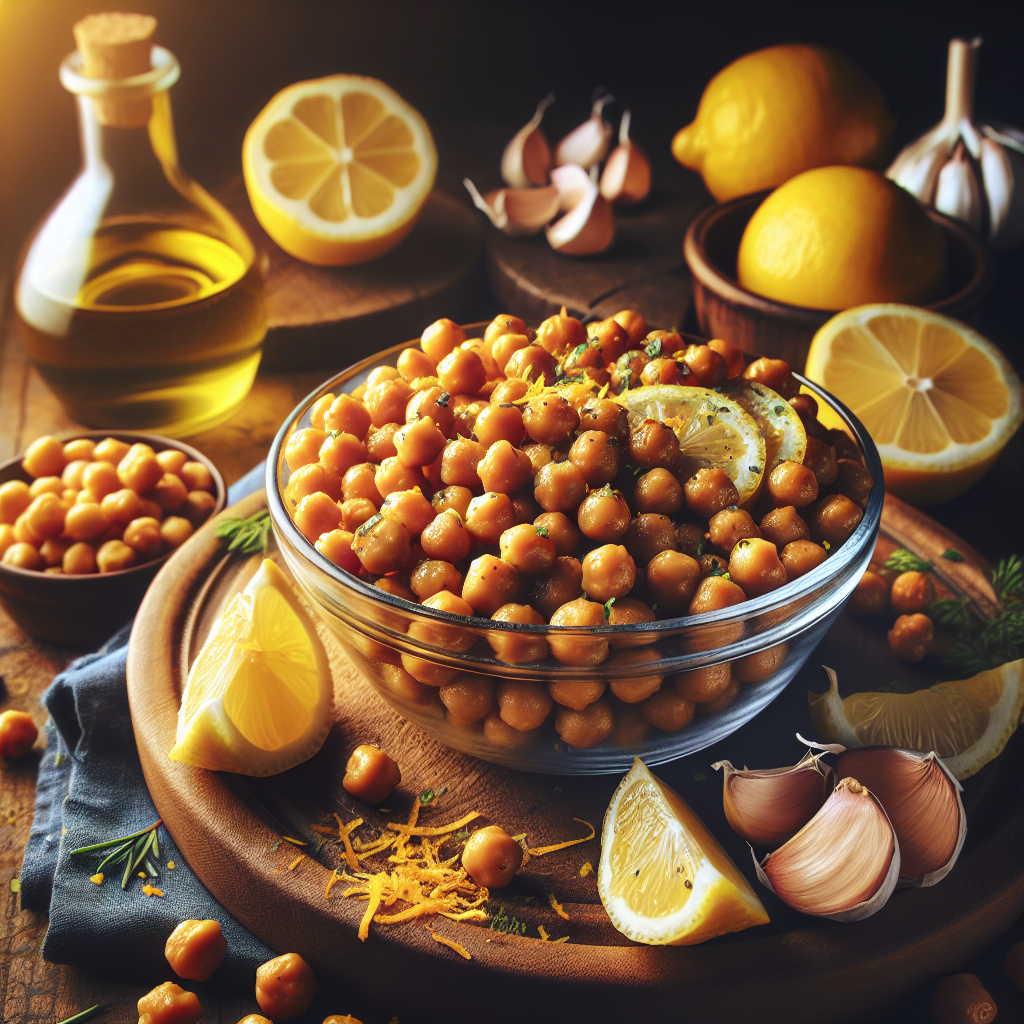 Zesty Lemon Garlic Roasted Chickpeas