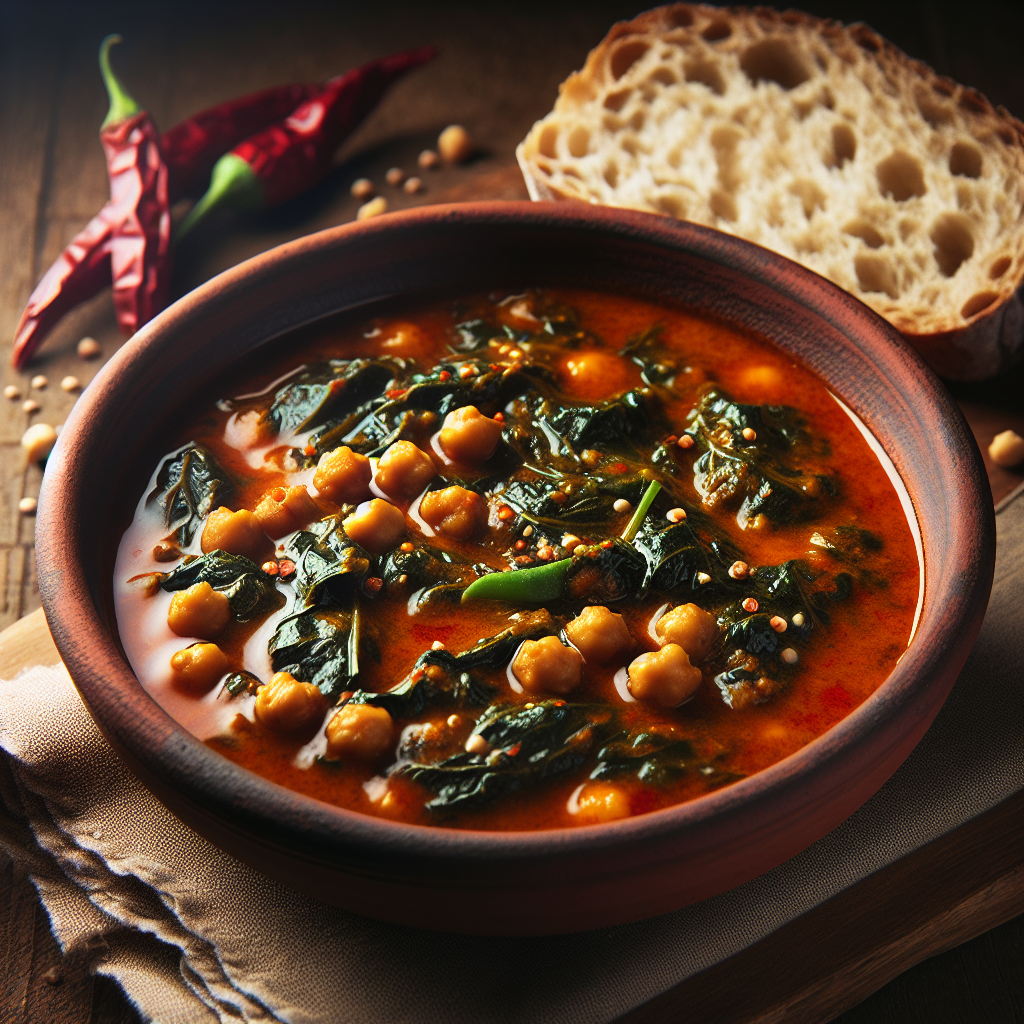 Spicy Chickpea and Spinach Stew